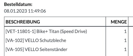 Vello bike+ Bestellung